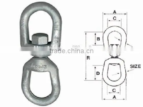 Eye and Eye G402 for Rigging Lifting Forged Swivel Regular
