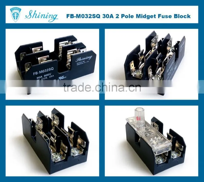 FB-M032SQ UL Approved Equal To Bussmann 2 Pole 30A Ceramic Fuse Holder