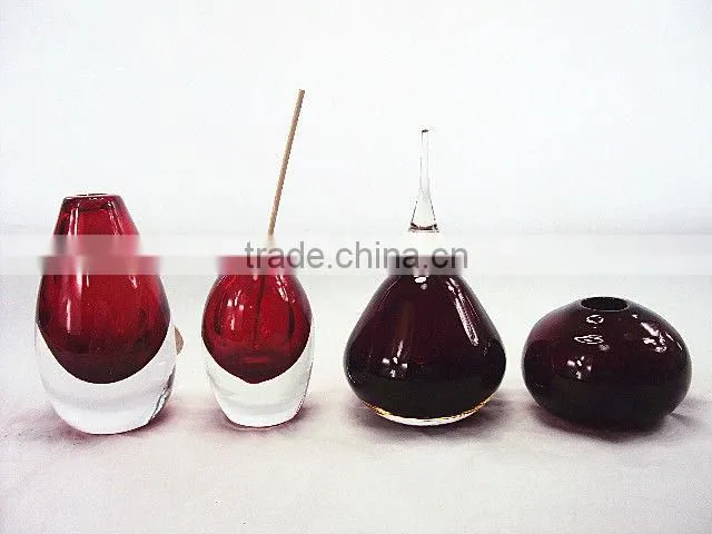 wholesale turquoise aroma reed diffuser bottle; lady diamond shape hand blown glass perfume bottles