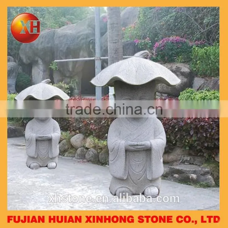 Granite Lovely Little Monk Stone Statue Hands on Chin