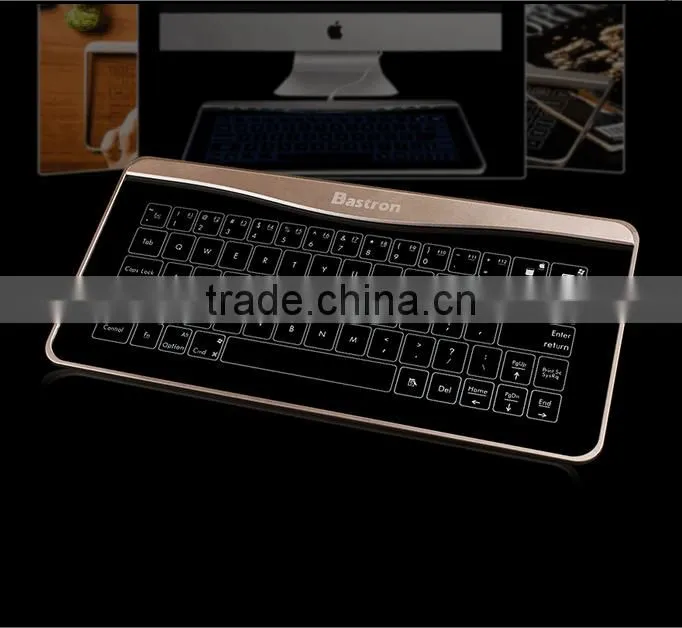New Transparent Super Thin Glass Touch LED Backlit Universal Wired Keyboard For Windows/IOS/Android/OSX With Gesture Function