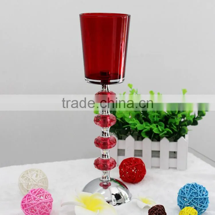 glass goblet candle holder for home decoration