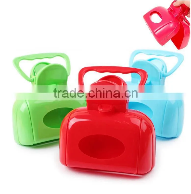 hot sale wholesale multicolor plastic portable pet dog poop scooper