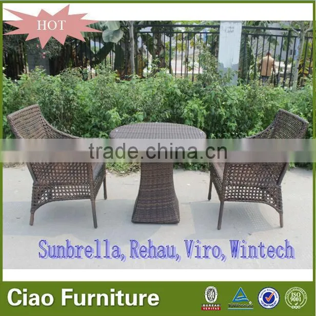 rattan high top table and chairs & coffee table
