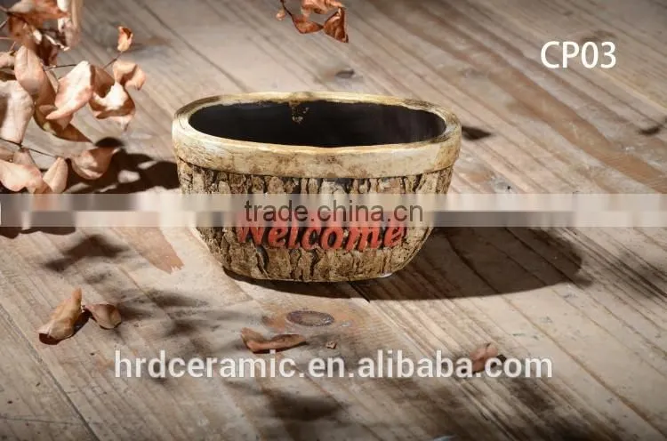 Hot sale novelty / unique cement indoor plant pot