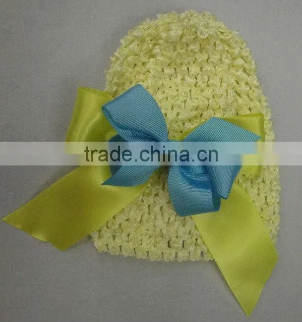 Hair band cap with 2layers butterfly organic cotton beanies for infant and toddle