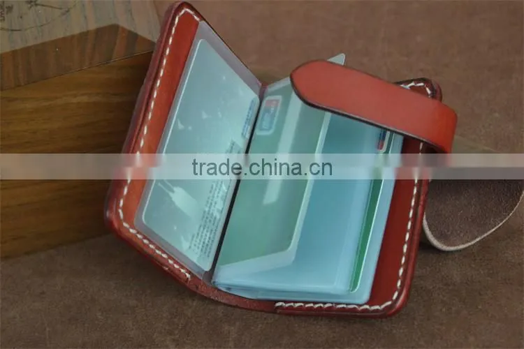 Top genuine leather business card holder business genuine leather cover bulk clear PVC card holder