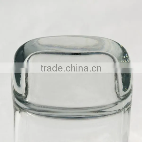High Quality Pressed Square Glass Candle Holder