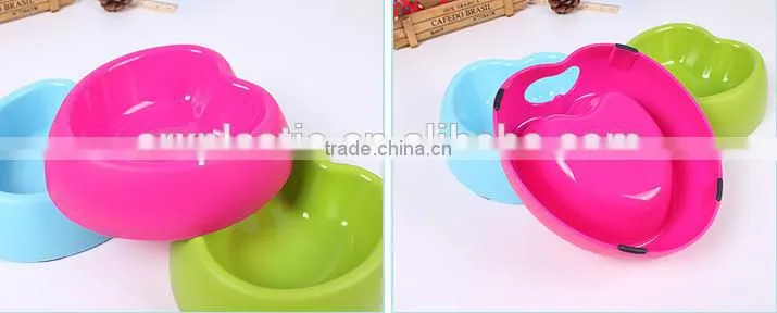 Custom heart shape plastic disposable pet bowl colorful dog silicone bowl