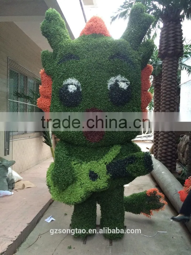 2015 Chinese hottest artificial landscape grass topiary animal glass animal for garden decoration