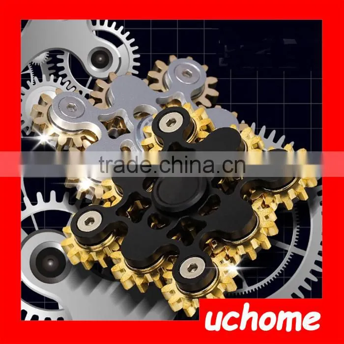 UCHOME 2017 best selling adult toy nine teeth linkage Fidget Hand Spinner High Quality stainless steel spinner