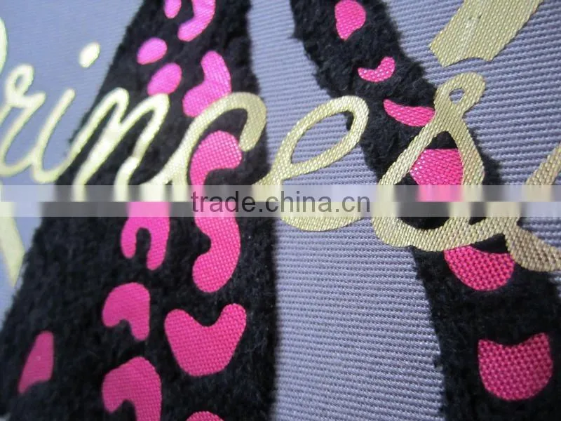 Princess cat transfer design with strass hotfix in 3d flocking