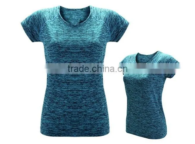 Ladies' Space Dye Tech T-Shirt Blank Fitness T Shirt Lightweight Raglan Short Sleeve T Shirt Yoga Top Shirt