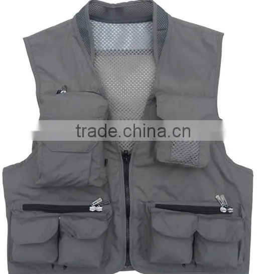 2017 New Arrival plus size male outdoor casual multi-pocket L-4XL film vest jacket