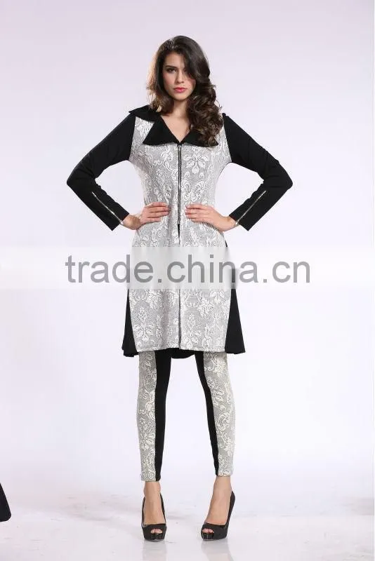 2014 New Arrival Women Hit Color Stitching Zipper Suit Designer Blazers