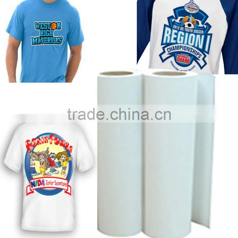 Dark roll eco solvent inkjet heat transfer paper for t-shirt cotton and fabric