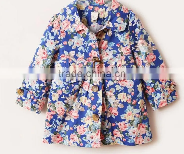 new arrival fashion jacket cotton padded floral printed girls cotton jacket