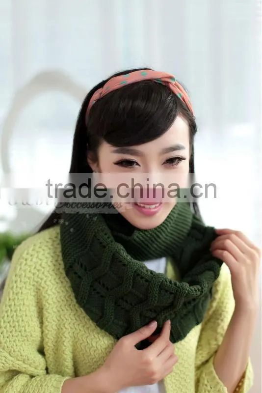 cashmere black color fashion winter knitted factory produce fashion circle round scarf