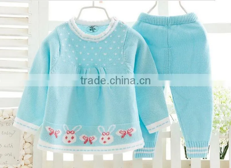 latest light blue pink stylish baby girls cotton knitted sweaters