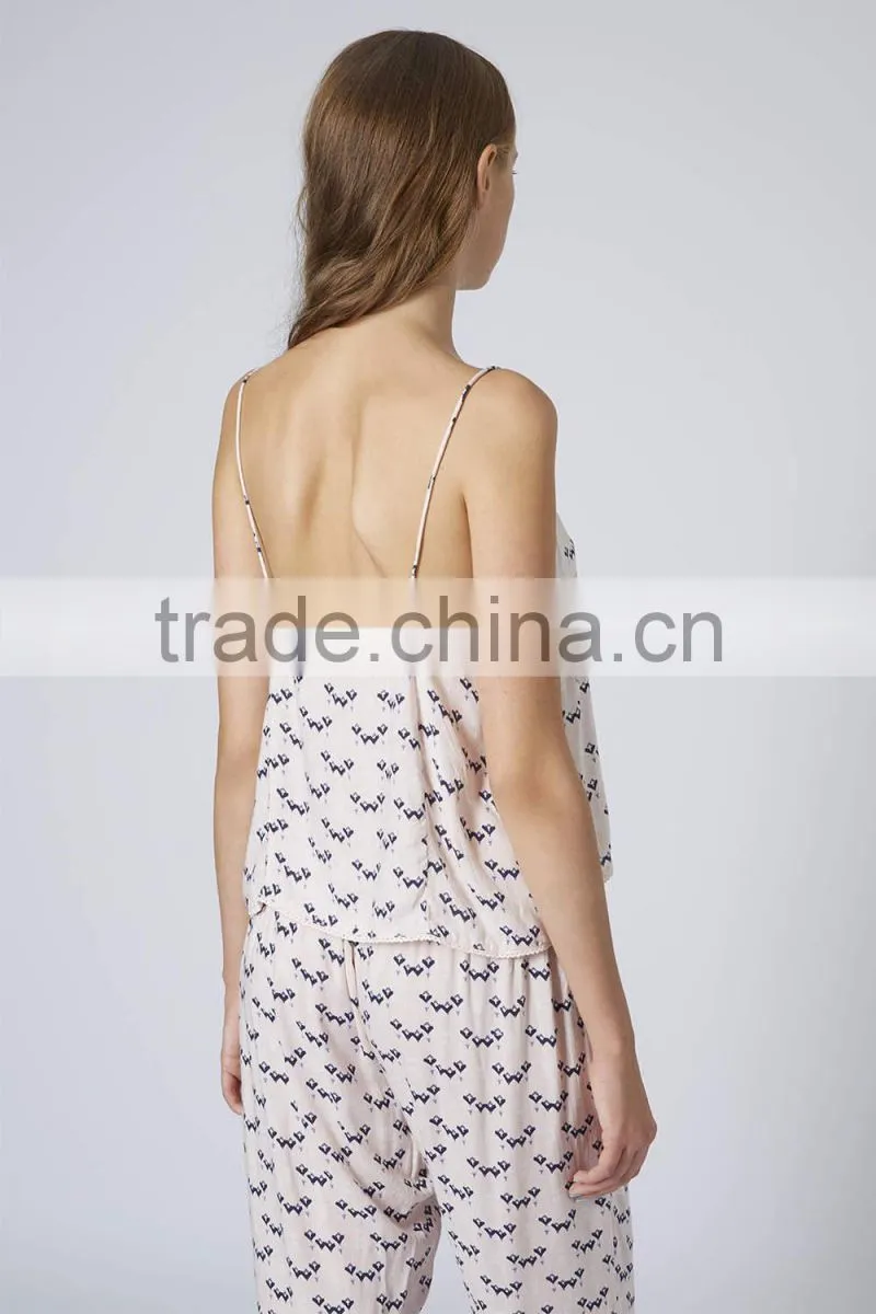 Heart print sleeveless girl in pajamas photo