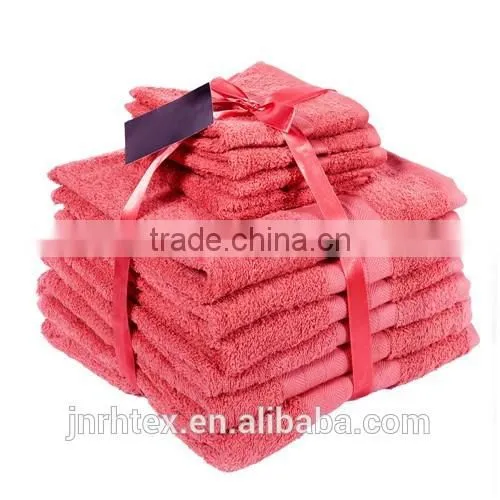 100% cotton terry hotel towel set