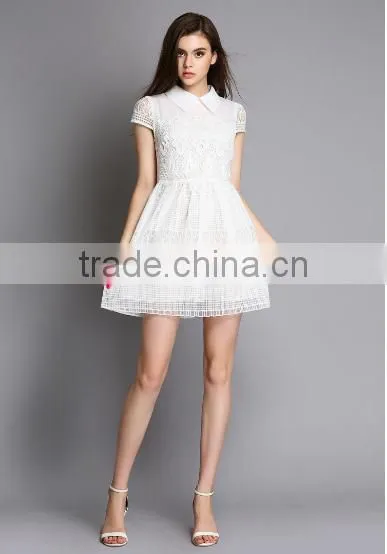 Summer Women Floral Lace Crochet Boho Hippie Mini Dress