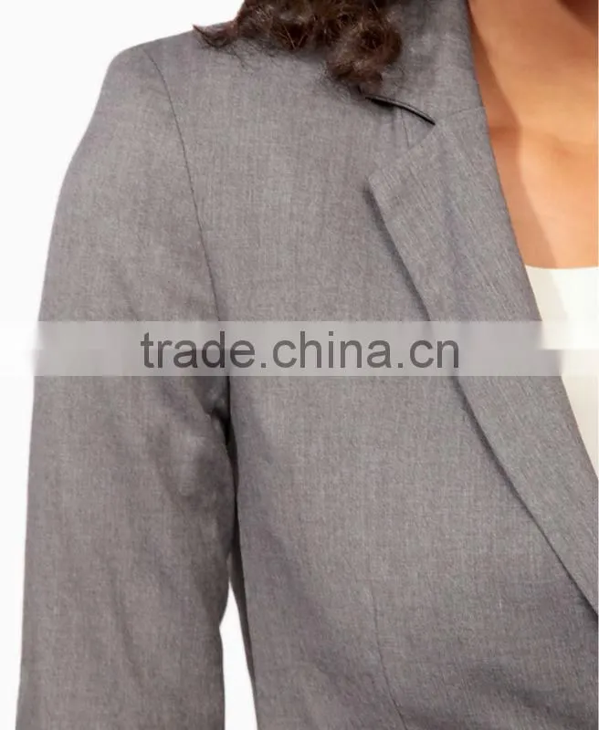 Solid Single Button Blazer