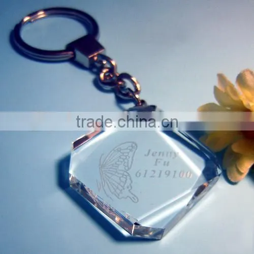 Luxury 3D Personalized Engraving Crystal Keychain