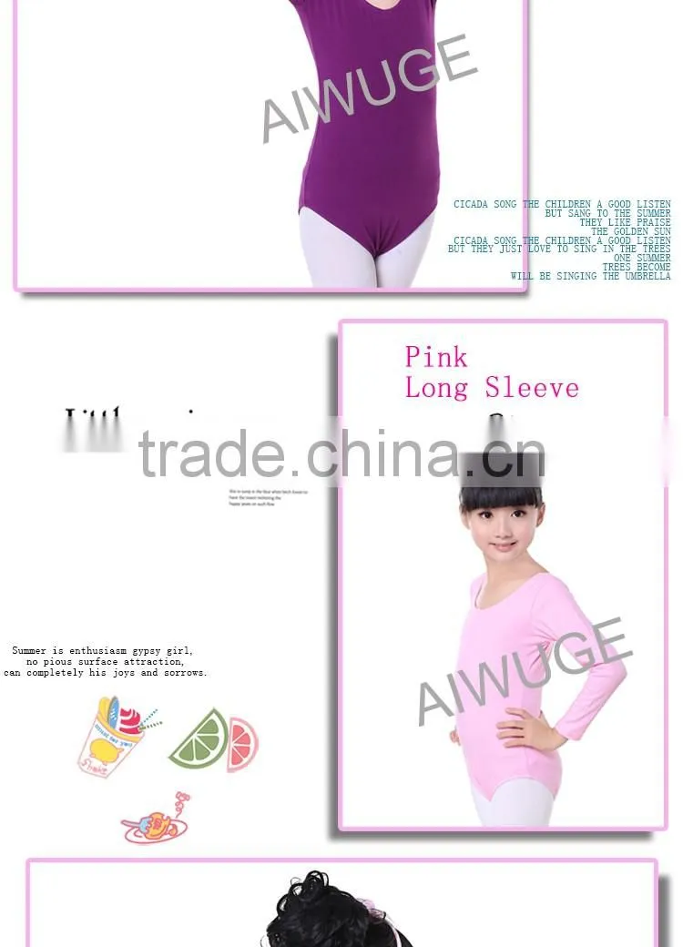 OEM 2016 High Quality Girls Leotard Gymnastic Ballet Kids Dance Leotard