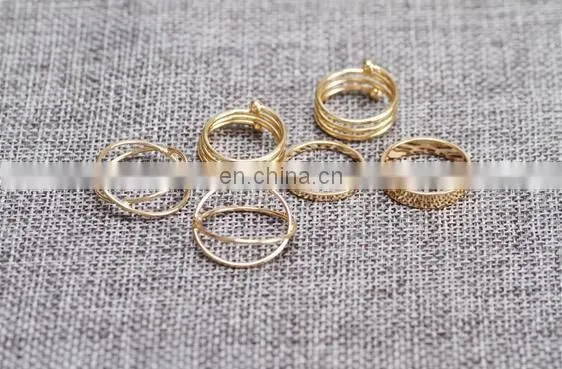 Punk Gold Silver Stack Above Knuckle Ring Band Midi Finger Rings Set 6PCS/Set