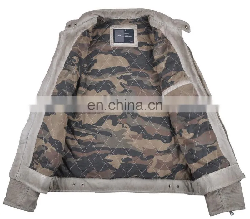 mens thin diamond quilted stylish cotton camouflage motrocycle jacket