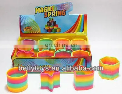 Plastic 4 different shape mix bright color coil spring toy