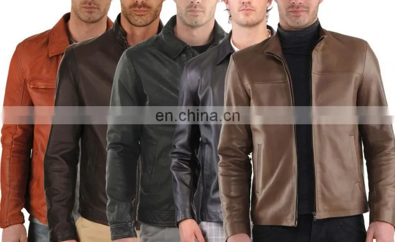 New Mens Classic Genuine Cowhide Leather Jacket Coat