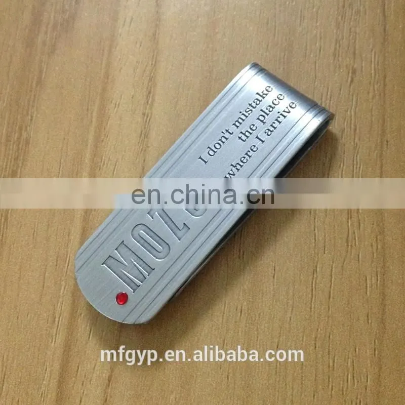 Business gift dubai design black stainless steel money clip
