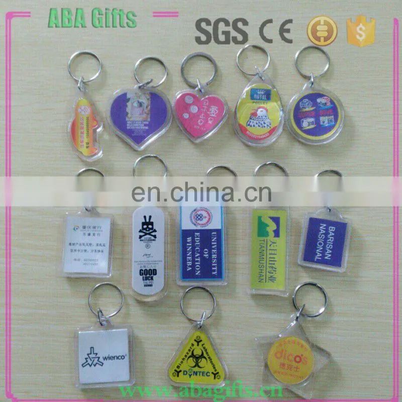 Rectangle Shape Plastic Clear Transparent Blank Photo Insert Acrylic Keychain