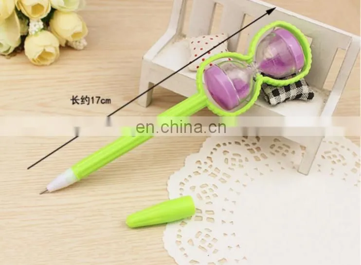 Plastic sand timer pen hourglass gel pen