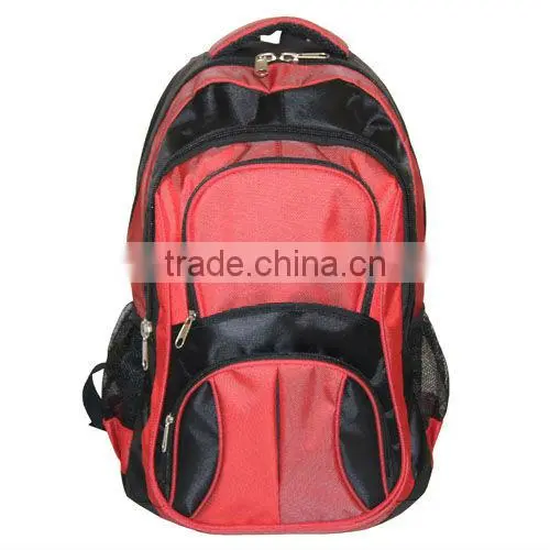 600D black and red Student backpack