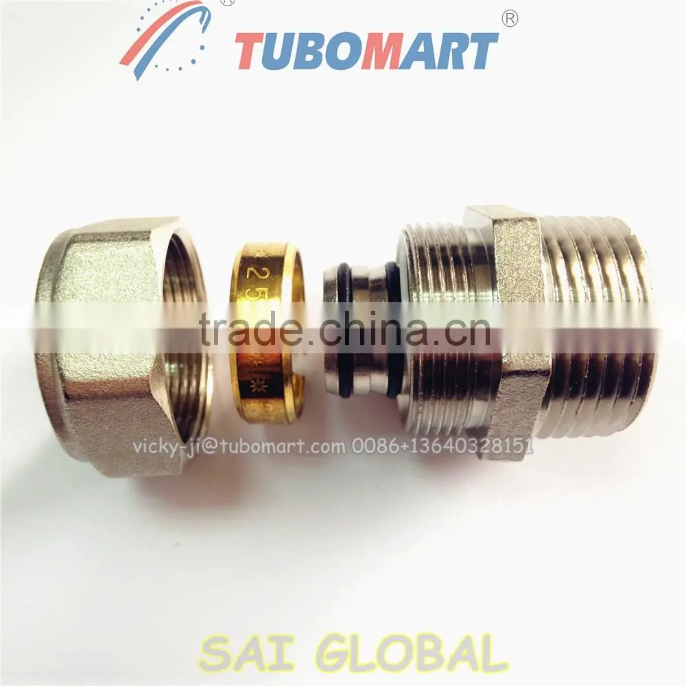 Hight quality U type copper press fittings for underfloor heating pipes
