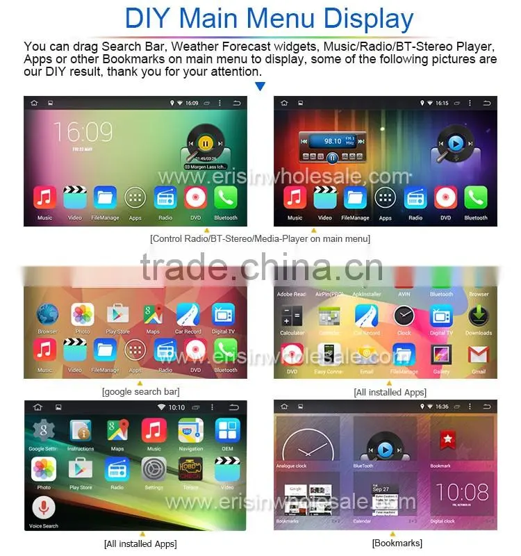 Erisin ES2681P 7" 2 Din Android 4.4.4 Car DVD Player for Astra H
