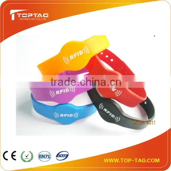 2014 13.56MHz Silicone RFID Wristband RFID bracelet with soft printing