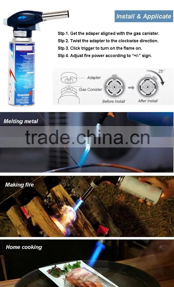 (8-9154) Kitchen gas flame spray gun for Barbecue and metal melting Japanese food cooking