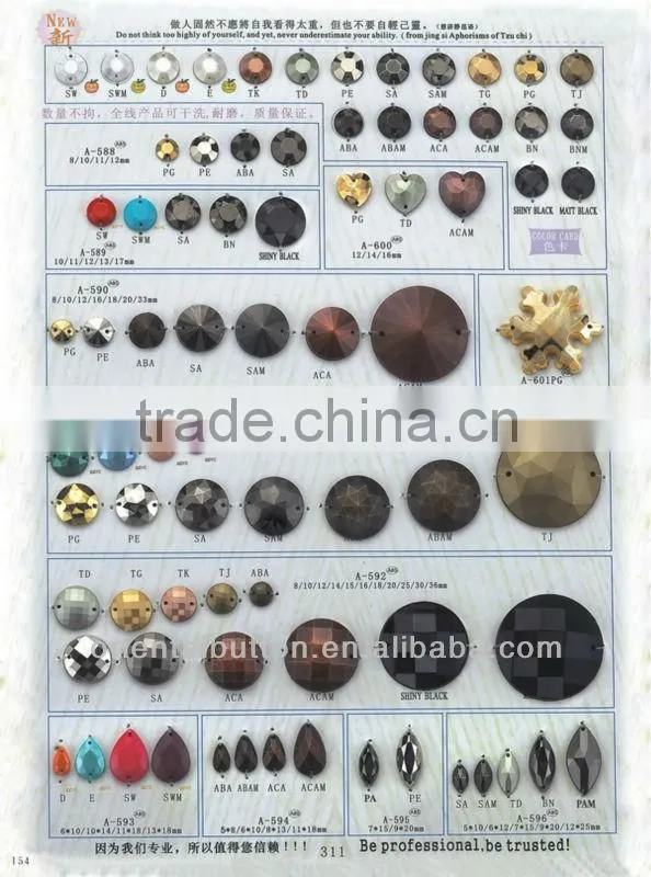 2 Holes anti-silver square sew on stones
