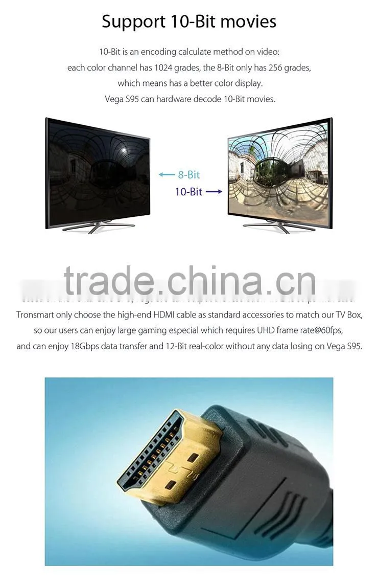 Tronsmart Vega S95 Telos , True 4K Media Player , Built-in Android 5.1 Lollipop OS Feature 2GB DDR3 RAM, and 16GB eMMC Flash
