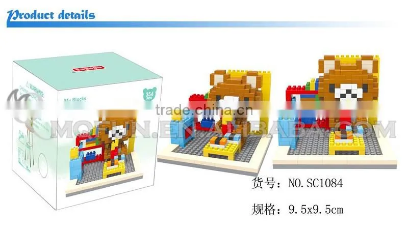 Mini Qute SC Kawaii American cartoon Rilakkuma diamond block plastic building block boys educational toy