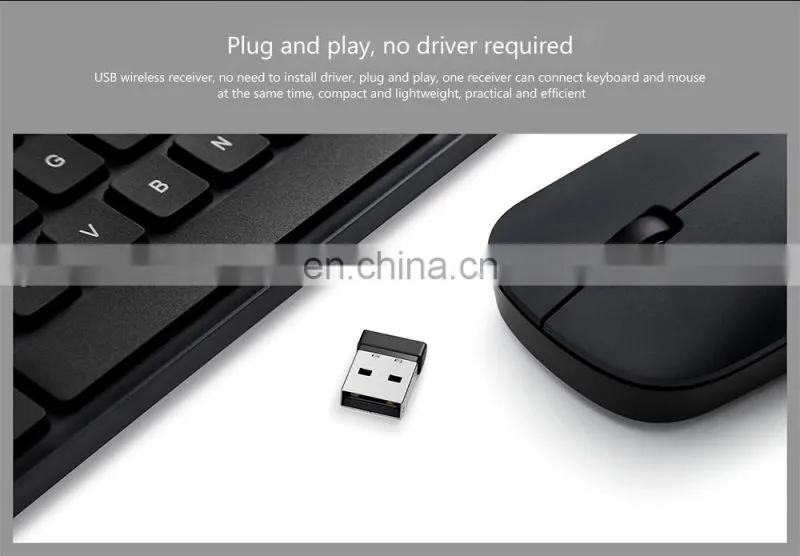 Originalixiao mi RF 2.4GHz Wireless Office Keyboard Mouse Set 104 Keys PC Mac Compatible Portable Keyboard