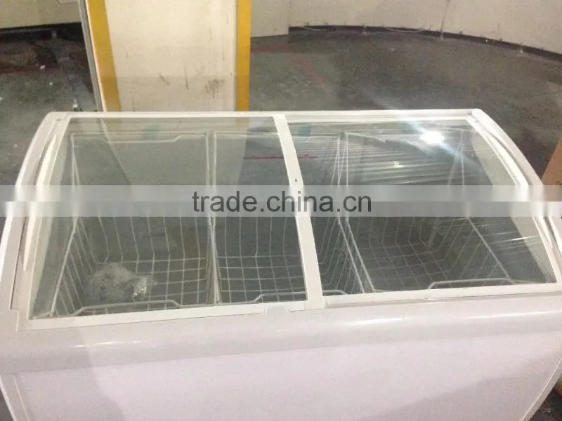 High quality chest freezer covers curved glass door