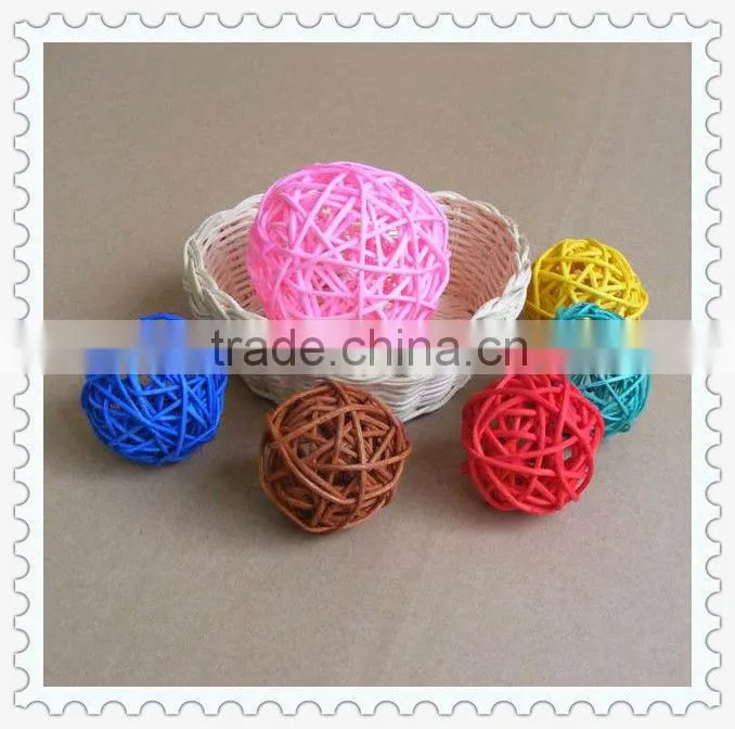colorful handwoven natural rattan ball light