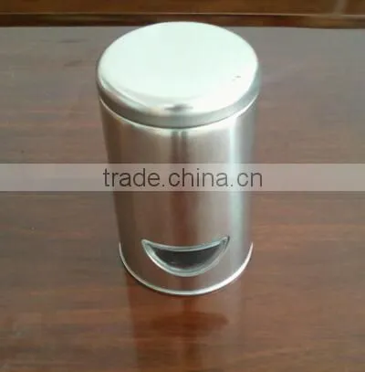 round tin tea box
