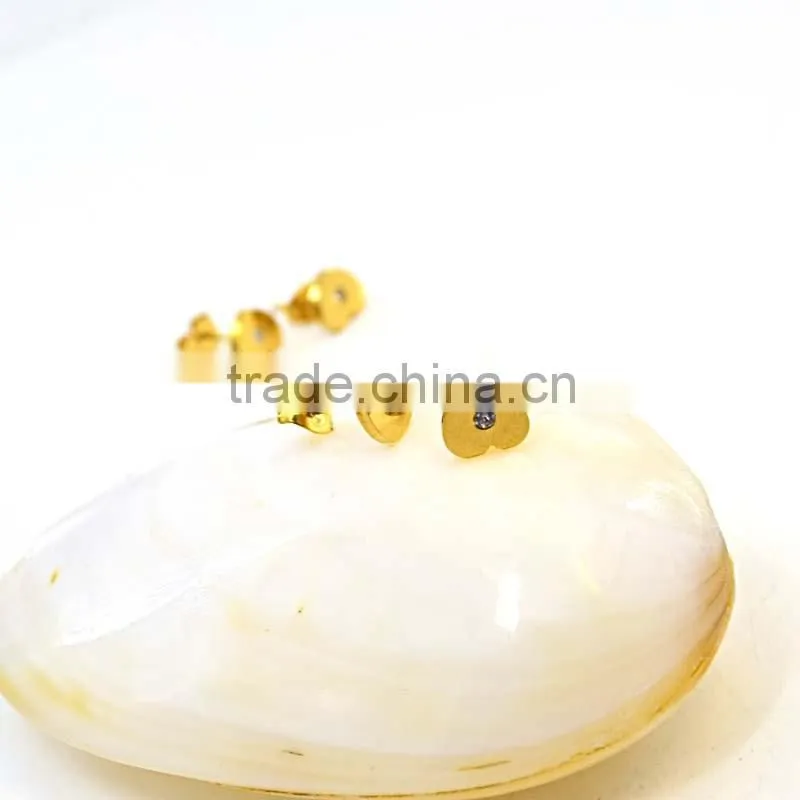 New gold plated jewelry 316l stainless steel jewelry gold earrings