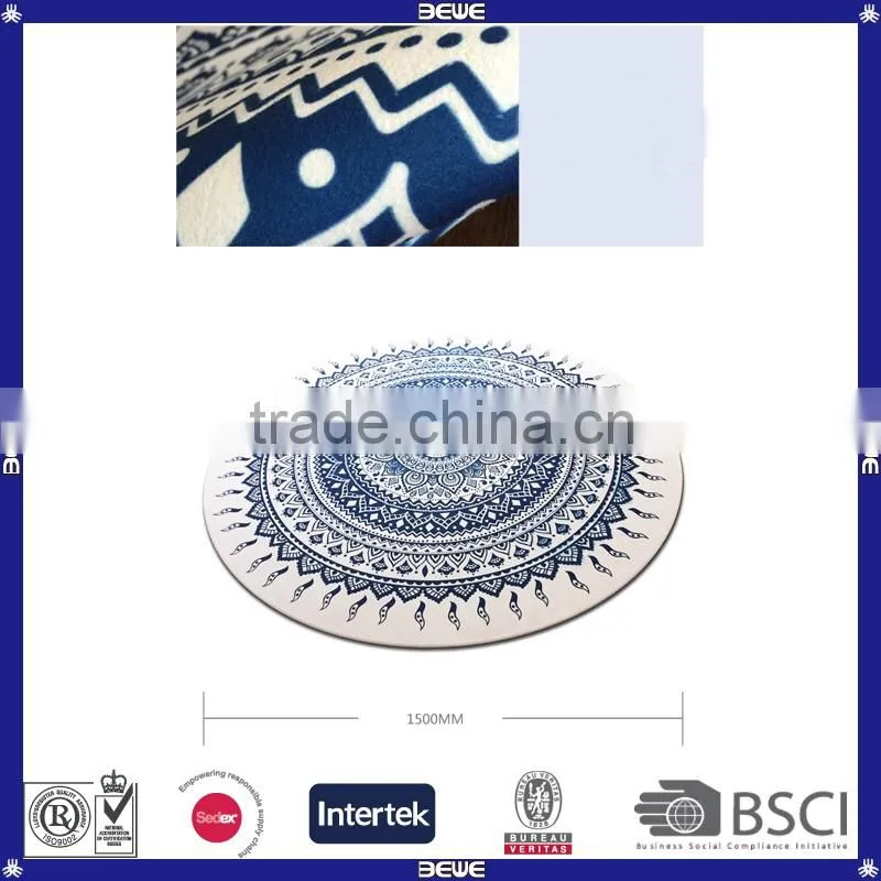 Customized Print Natural Rubber Round Yoga Mat